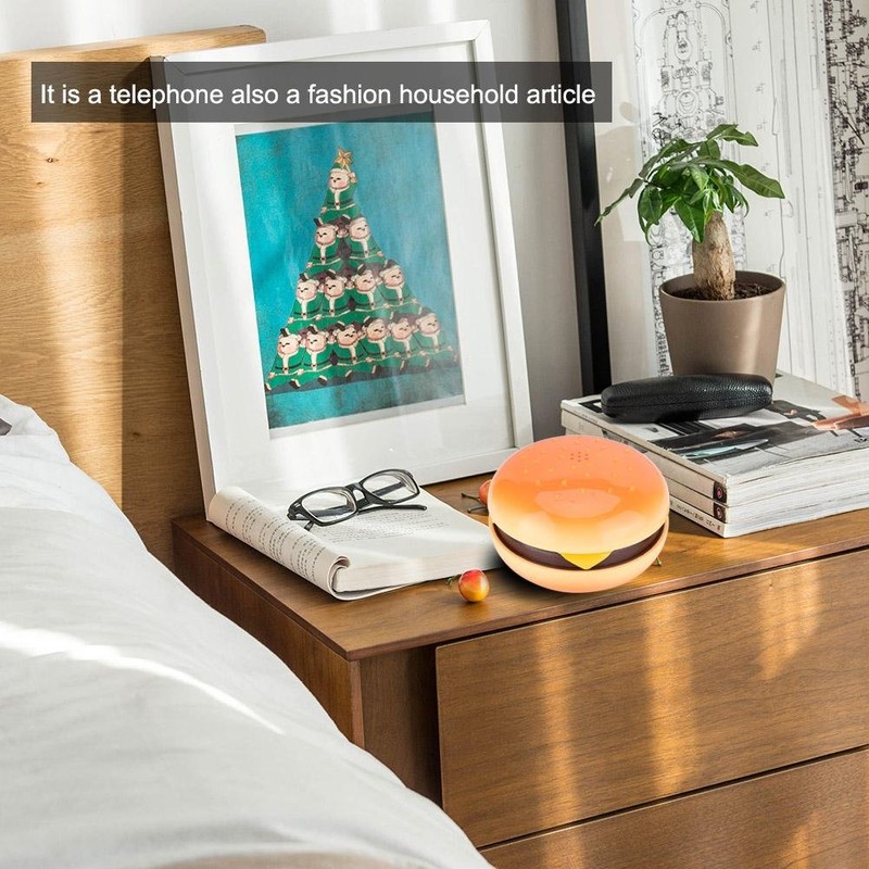 Wired Landline Telephone Interesting Hamburger Phone for Decoration of Gifts