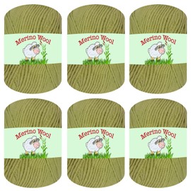 Sunny Cat 100% Pure Merino Wool Yarn for Knitting – 6pcs Merino Wool Yarn for Knitting and Crocheting – 1.8oz(10.8oz) Wool Skeins – Light/DK Weight –130yrds (780yrds Total) (09 Pistachio Green)