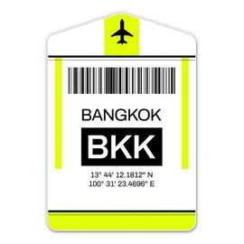 Squiddy Bangkok Airport Code BKK Luggage Tag Style - Vinyl Sticker Decal for Phone, Laptop, Water Bottle (3" high)