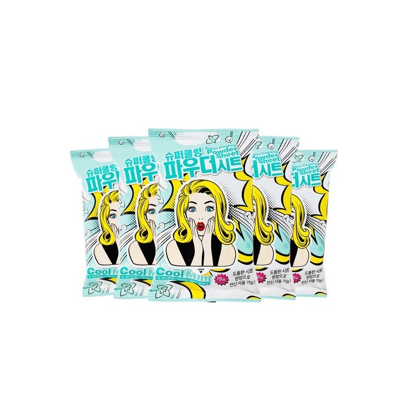 5 Miss Sasa Super Cooling Powder Sheets, 5 Lemongrass /