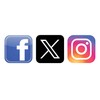 Facebook, Instagram & X Logo Social Media Stickers - Each