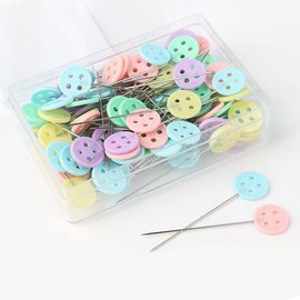 YICBOR 400Pcs Multicolor Straight Pins, 4 Styles Flat Head Quilting/Patchwork Sewing Pins with Storage Box for Sewing Marker and Craft Positioning
