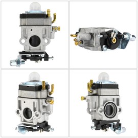 2-Stroke Carburetor Kit, Replacement for 43cc 47cc 49cc 50cc 52cc Engines, Compatible with Tillers, Auger, Mini Pocket Bikes, ATVs, Quads; Includes Fuel Line, Primer Bulbs, Gasket & Spark Plug