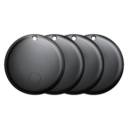 Vbrisi Air Tracker Tag-4 Pack Smart Tag Work with Find My App (iOS 14.6 Above Only) Item Finders for Key, Luggage, Backpack, etc. (Black, 4 Pack)