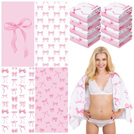 Peryiter 4 Pcs Pink Bow Coquette Preppy Beach Towel 60x30 Inch Aesthetic Girly Trendy Bow Pool Towels Microfiber Absorb Water Travel Towels for Women Gifts Beach Swimming Bachelorette Party Girls