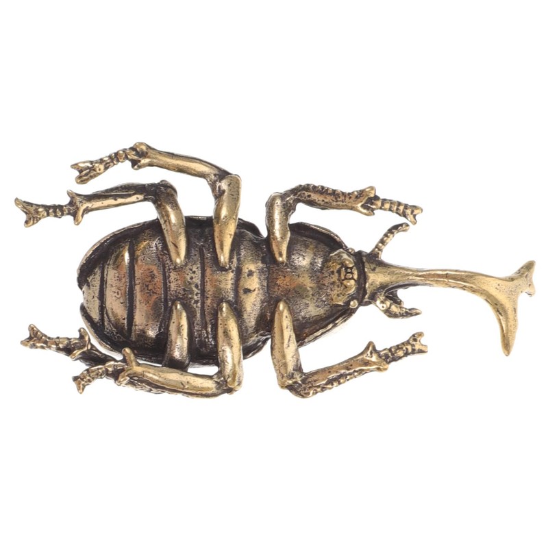 3 Pieces Beetle Ornaments Brass Bugs Figurine Small Beetle Statue