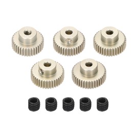 Rebower 5Pcs 64DP Pinion Gear Set 36T 37T 38T 39T 40T for 3.175 mm Shaft Aluminium Alloy Pinion Gear with Screws for RC Motor