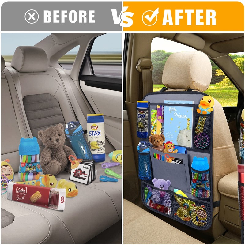 ULEEKA Car Backseat Organizer with 11" Table Holder, 10 Storage