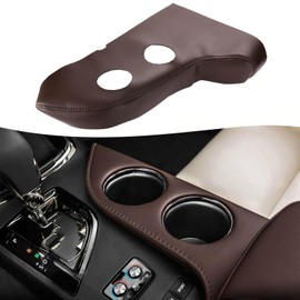KBH Car Center Console Cup Holder Cover Replacement for Toyota Avalon 2013-2018, Vinyl Leather Trim, Anti-Scratch, Brown