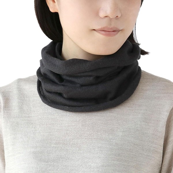 Kinuya SO4980 Gokudan Silk Neck Warmer, 100% Silk, Iron Black
