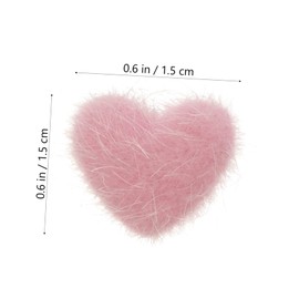 BIUDECO 3pcs Nail Art Ball Set Heart Fuzzy Decor Detachable Manicure Hair Balls Nail Accessories Gems Heart Art Charms