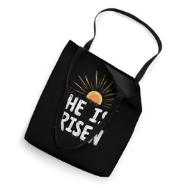 Easter HE IS RISEN Religious Typography Tote Bag