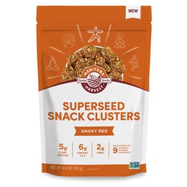Manitoba Harvest Superseed Snack Clusters, Smoky BBQ - 5g Plant Based Protein and 6g Omegas 3 & 6 per 30g Serving - Non-GMO, Vegan, 4.6oz (Pack of 1)