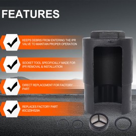 OXCANO 6.0 IPR Valve Socket with Seal Kit Compatible with Ford 2003-2010 6.0L Powerstroke Excursion F250 F350 F450 F550 E350 E450 Injector Pressure Regulator Valve Socket Removal Tool 3C3Z-9H529-A