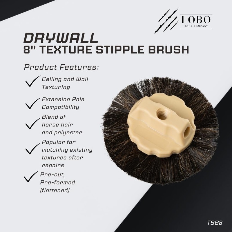 Lobo Tools 8 in Drywall Texture Stipple Brush