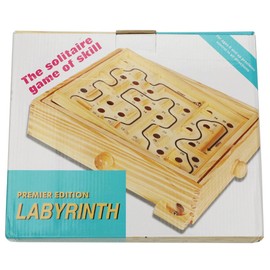 HSOMiD Hand-Carved Wooden Cannon Toy with Movable Wheels for Family, Room Decoration/Birthday (Wooden Maze)