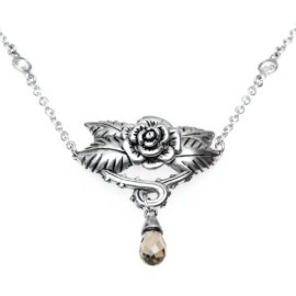 Controse Rose necklace with Smoke Quartz Stainless Steel pendant by Controse