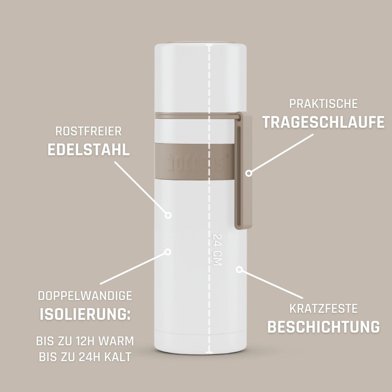 boddels Thermos Flask with Cup 500 ml - Stainless Steel