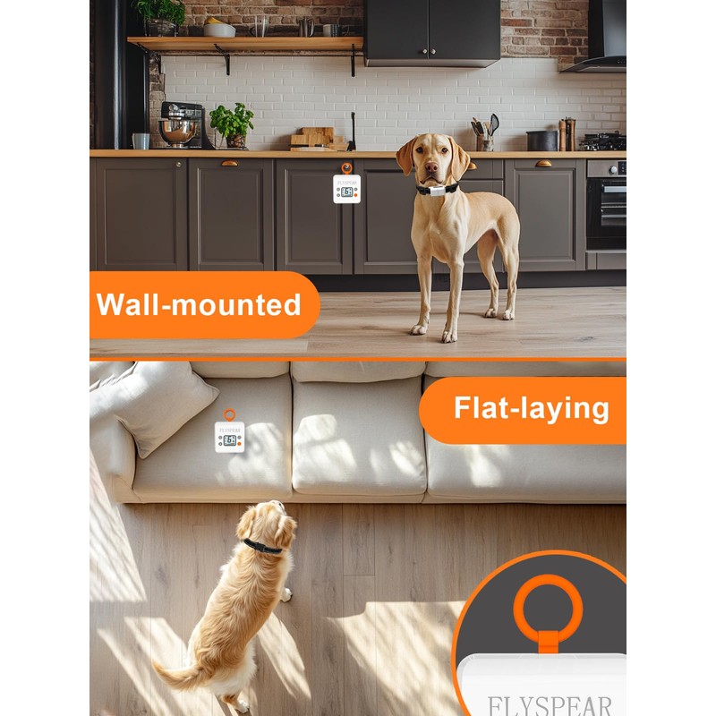 FLYSPEAR Wireless Pet Barrier - Rechargeable Indoor Barrier with 6