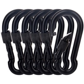 Mixiflor 3.15" Carabiner Clips, 6 Pack Locking Carabiner Hooks Spring Snap Hook, Heavy Duty Screw Lock Carabiner Chain Quick Links for Rope,Key,Swing,Hammock,Tent