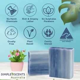 Simple Scents Australia Lilac Scented Natural Soap Bars (12 Bars), 3.5oz Moisturizing French Triple Milled Soap Bars Enriched with Shea Butter - Pure Plant Oil Bath & Body Soap Bars