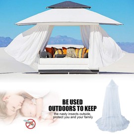 YUNFANG Universal Bed Canopy Dome Mosquito Mesh Net Hanging for Single to Twin-Size Full-Size Hammocks Cribs Outdoor Indoor White