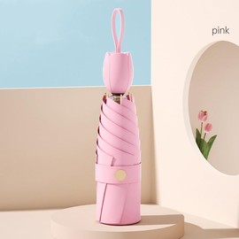 Mini Sun Travel Umbrella Ring handle Coating Layer Fabric Blocking/anti UPF 50 UV Protection 99.9% Compact Folding Purse Umbrella/Lightweight Small Portable BackpackMen Women Kids/Rain/ Sun/Travel