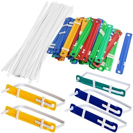 Goeielewe 100 Pcs Plastic Paper Fasteners Colorful Plastic Document File Fastener 2-Hole Binder Clips Paper, Loose-Leaf Binding Clamp