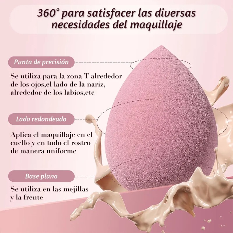 13 Piezas Brochas Maquillaje Y 3 Esponja Para Maquillaje Rosa