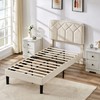 VECELO Twin Size Bed Frame Premium Leather Upholstered Platform with