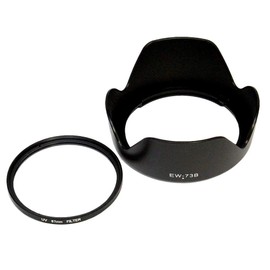 F-Foto EW-73B Compatible Hood and 67mm Lens Filter Set, EF-S18-135mm F3.5-5.6 IS STM and More Included with Canon EOS 7D MarkII and 70D Lens Kit EW73B-F67