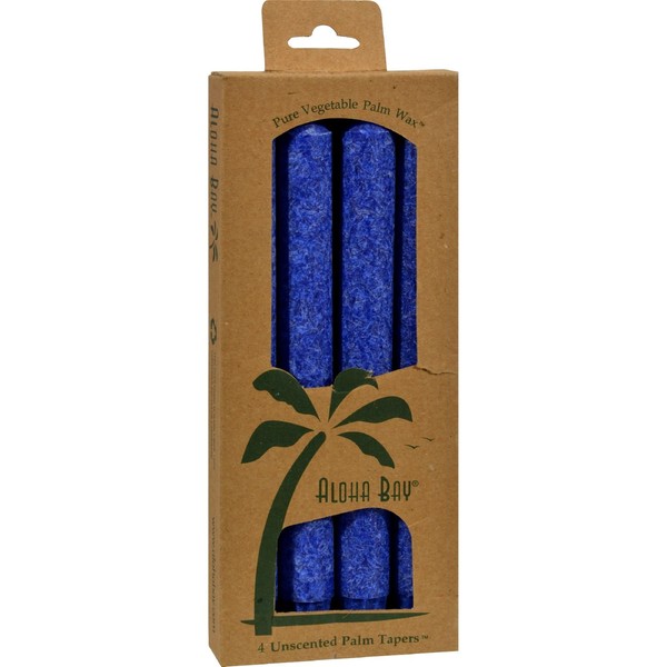 Aloha Bay Taper Candle 9In Ryl Blue 4 Pk