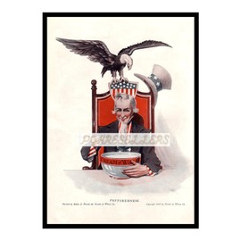 Cream of Wheat 1917 Cream of Wheat Uncle Sam Reproduction Advertisement Poster Print 8.5x11"