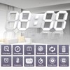 EPSKY 3D White Digital Wall Clock LED Large Alarm Clock
