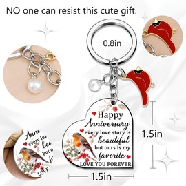 Ikacvb Anniversary Cardinal Gifts For Women Wife Wedding Aniversario Gift Ideas Happy Anniversary I Love You Gifts For Her Wife Couple Girlfriend Romantic Keychain Jewelry