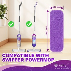 Orighty Reusable Mop Pads for Swiffer PowerMop, 10 Pack Power Mop Pads Refills for 13 ''-15 '' Spray Mop, Microfiber Mop Pads Refills for Multi-Surface Floor, Machine Washable