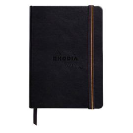 Rhodia Rhodia Touch 116173C Sketchbook, Mixed Media Book, DIN A6 Portrait, 20 Sheets, Paint'ON Paper, Extra White, 250 g, Ideal for Mixed Techniques and Art, Black, Pack of 1