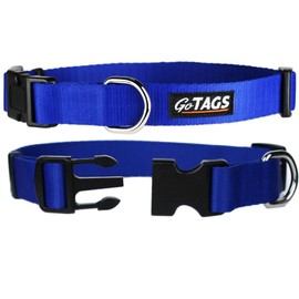GoTags Dog Collars, Durable Solid Nylon Dog Collars in 5 Color Options and 4 Adjustable Sizes for Puppy and Dogs Extra Small, Small, Medium or Large