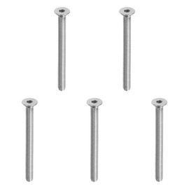 PATIKIL M8 x 85 mm Flat Head Socket Cap Screws, 5 Pack 304 Stainless Steel 18-8 Machine Screws Flat Countersunk Bolts Hex Socket Drive Full Thread Grade 6.8
