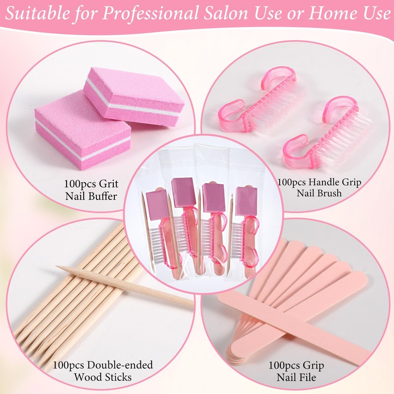 100 Sets Disposable Manicure Kit Basics 4 Piece Nail Kit