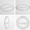 2 PCS 360 Full Circle Protractor, 20cm Plastic Math Measuring