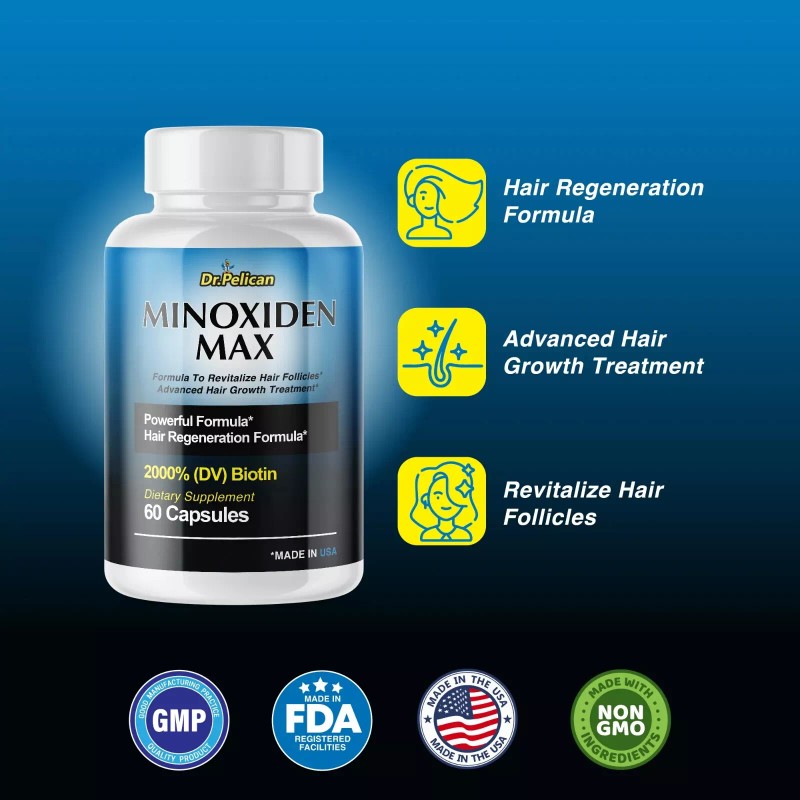 Dr. Pelican Minoxiden Max- Hair Support- 60 Capsules- Dr. Pelican