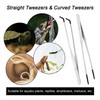 2pcs Reptile Lizards Gecko Feeding Tongs, Rubber Tipped Long Tweezers