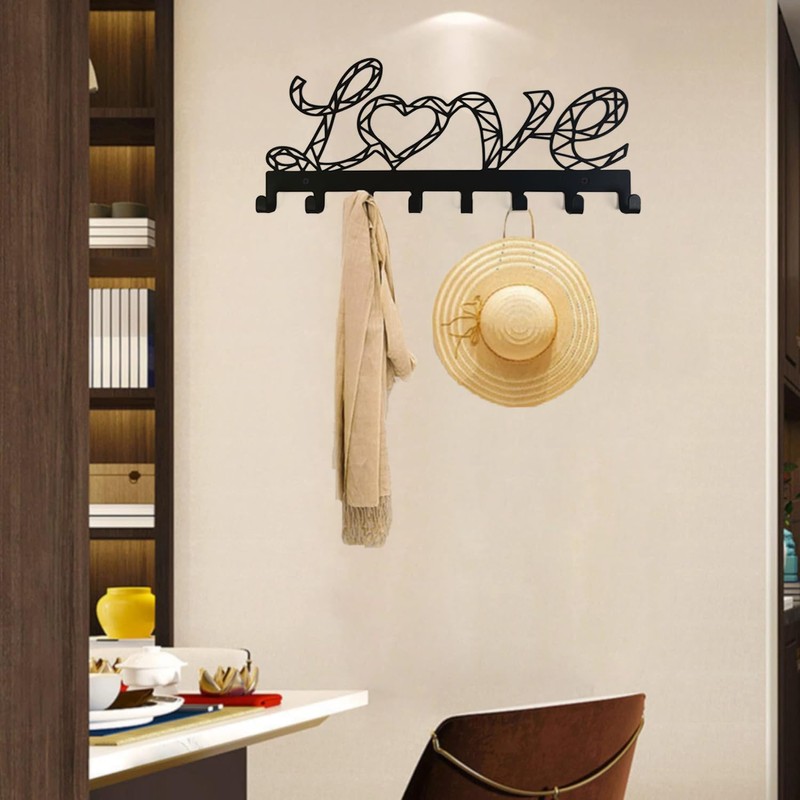 YXE Metal Key Holder Wall Mount, 8 Hooks, Key Organizer