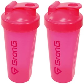GronG Protein Shaker, Pink, 20.3 fl oz (600 ml), Set of 2