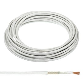 PATIKIL 16.4Ft 11AWG High Temperature Wire, -60-350 Degrees Celsius Mica Glass Fiber Electronic Wire Insulated Heat Resistant Electronical Flexible Cable for Lamp Boiler Heater, White