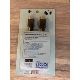 Onn 6' Premium HDMI Cable Black