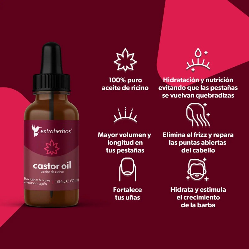 Aceite De Ricino Puro, 100% Natural, Para Pestañas Y Cejas