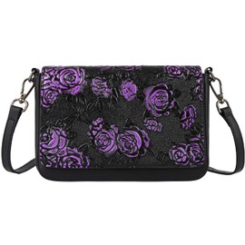 ArtsEye Genuine Leather Crossbody Bags for Women Shoulder Bags with 2 Detachable Straps (5591-rose purple)