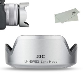 JJC EW-53 Reversible Lens Hood Flower Shape for Canon RF-S 18-45mm F4.5-6.3 IS STM & Canon EF-M 15-45mm F3.5-6.3 IS STM Lens Compatible Canon EW-53 Lens Hood Gray